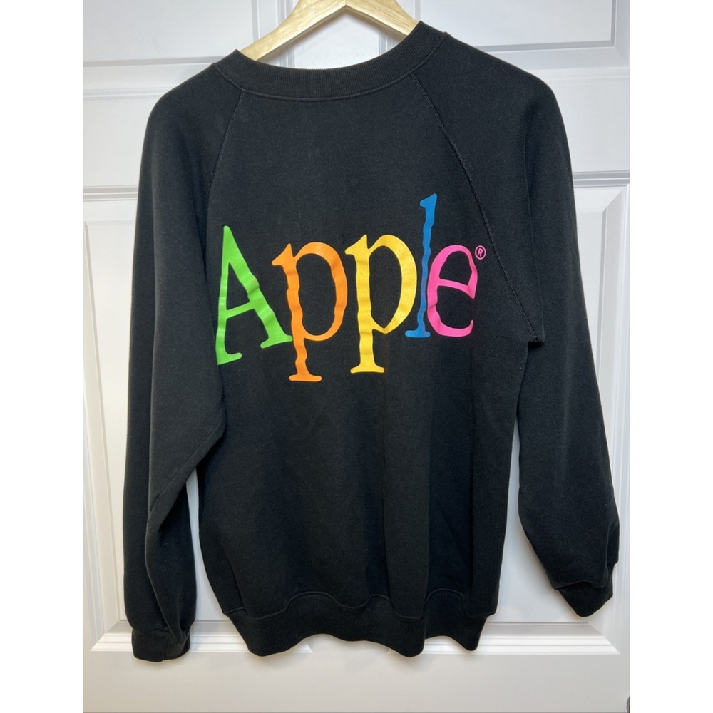 Apple Vintage Rainbow Logo Crewneck 80s 90s Hanes 50/50 USA Sweatshirt XL